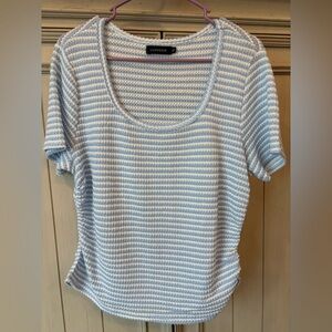 Sky Blue and White Striped Tee
